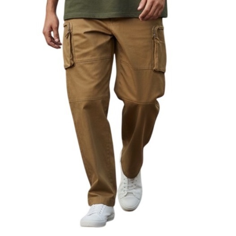 Mode of One Men's Relaxed Fit HR Wide‎ Leg Utility Pants Army Brown Size 33 NWT